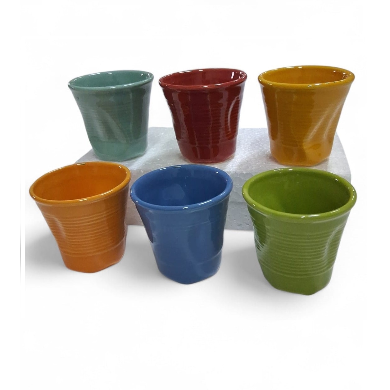 Acquista online Kaleidos set 6 tasses à café froissées 110 ml porcelaine Kaleidos